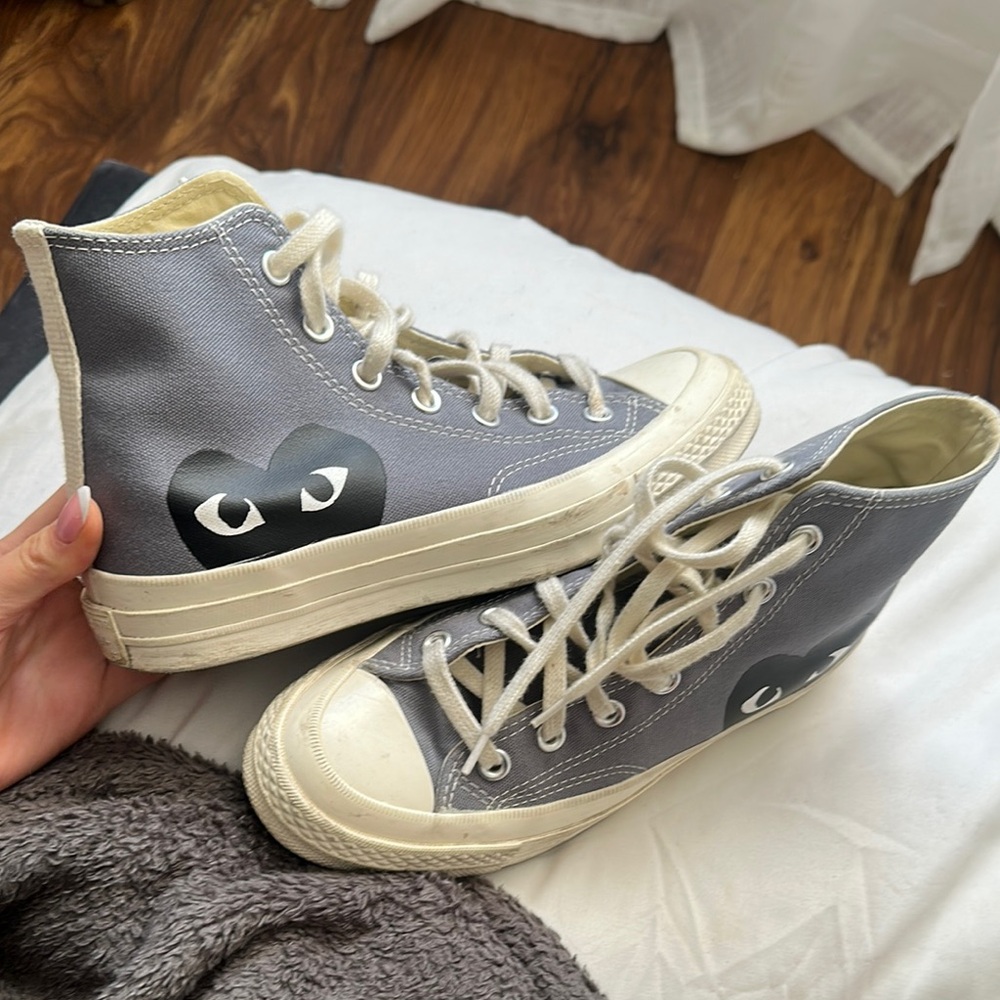 Comme des Garcons PLAY Gray High-Top Sneakers